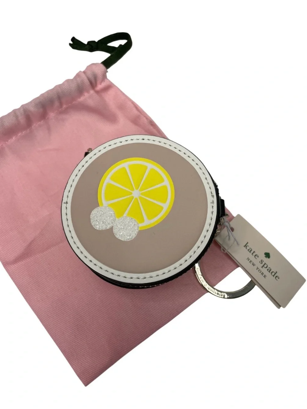 Kate spade Alice teacup coin purse keychain & dustbag NWT
